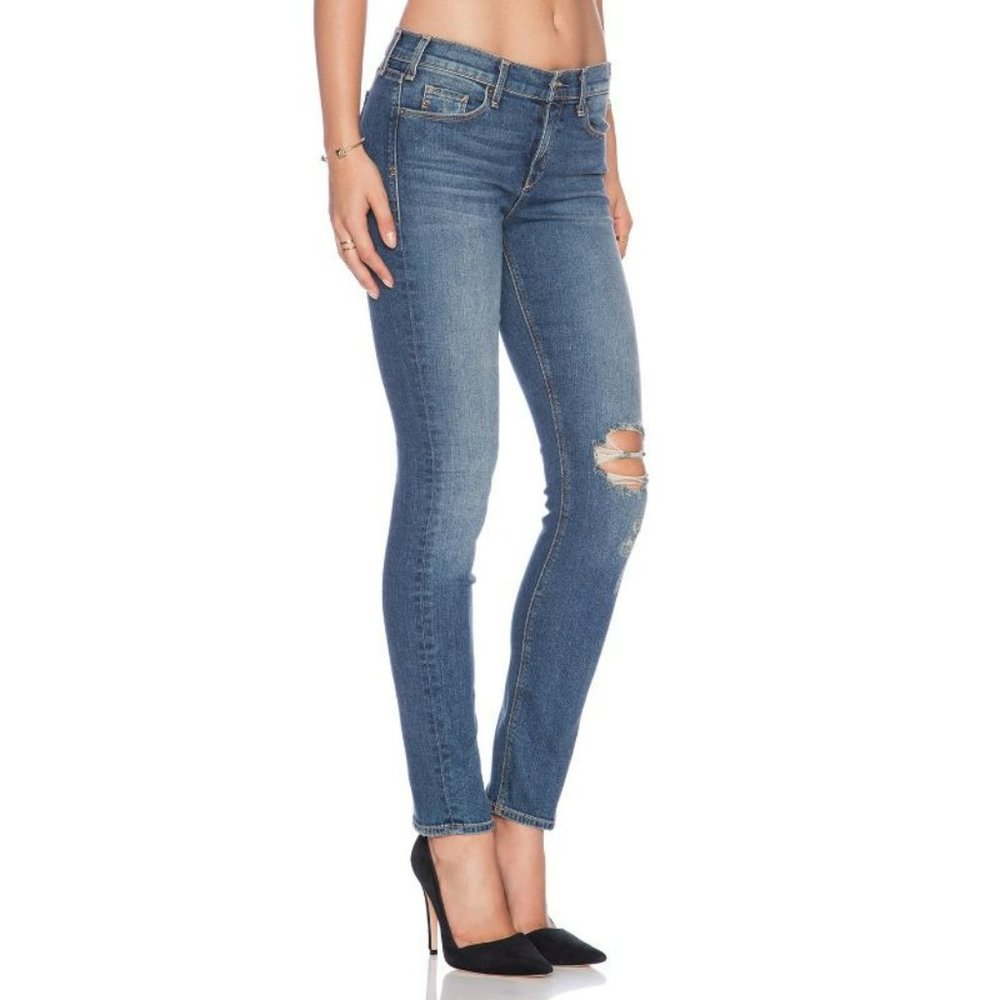 McGuire Jeans Womens 24 Aaron Slim Blue Denim‎ Low Rise Ripped Made in USA
